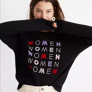 Madewell// x Girls Inc. graphic shrunken sweatshirt